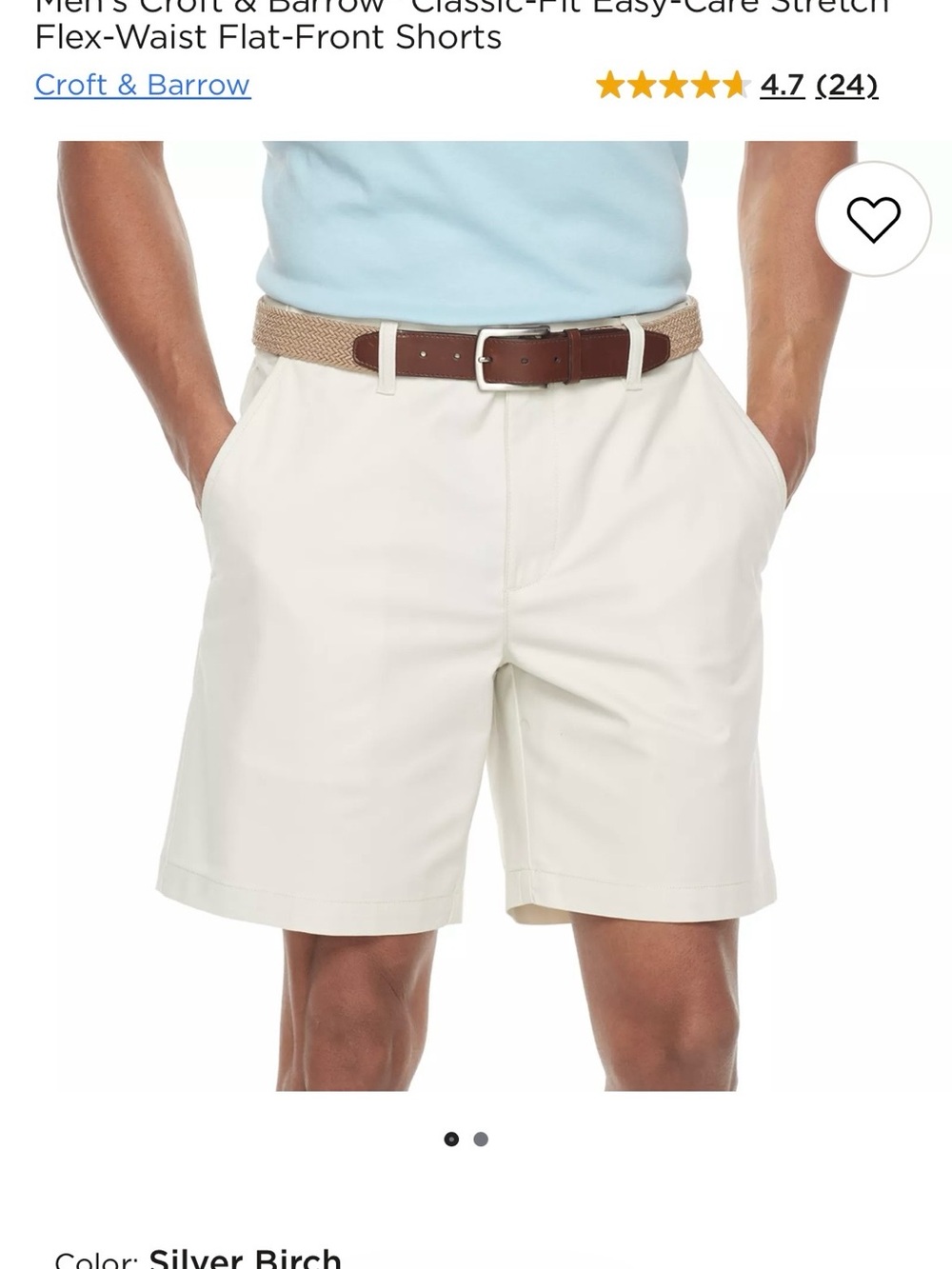 croft & barrow Silver Birch Flat-Front Men’s Shorts